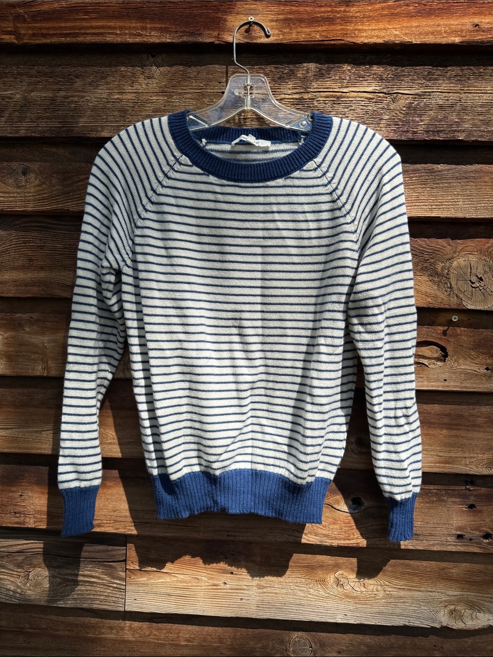 Emerson fry 100% extra fine wool striped top knit